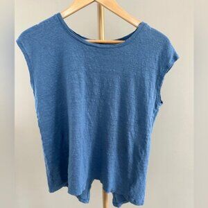 Rachel Zoe Linen Sleeveless Top Button Back Minimalist Blouse Medium